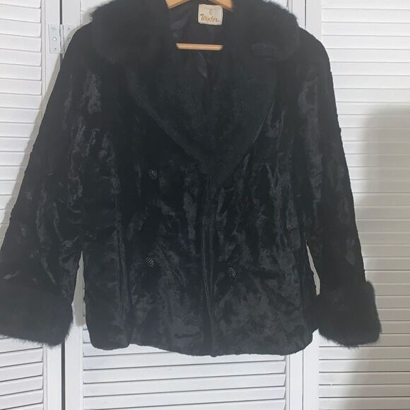 Vintage Black Short Fur Coat Size Small - Picture 11 of 16
